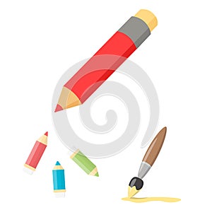 Isolated object of pencil and sharpen sign. Collection of pencil and color vector icon for stock.