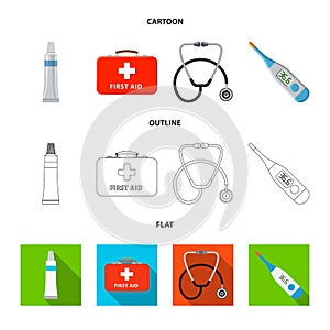 Vector illustration of pharmacy and hospital icon. Collection of pharmacy and business stock symbol for web.