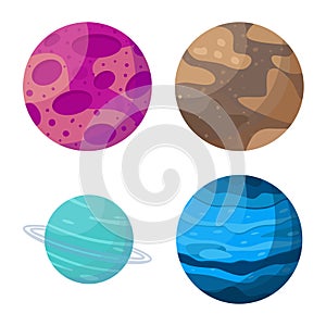 Isolated object of planet and system logo. Set of planet and space vector icon for stock.