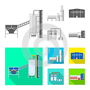 Isolated object of production and structure icon. Set of production and technology stock vector illustration.