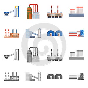 Isolated object of production and structure logo. Set of production and technology stock vector illustration.