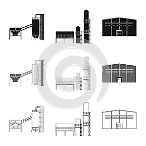 Isolated object of production and structure symbol. Collection of production and technology stock vector illustration.