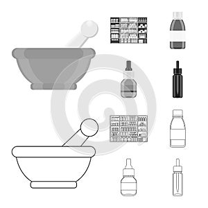 Isolated object of retail and healthcare icon. Set of retail and wellness stock symbol for web.