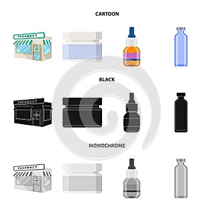 Isolated object of retail and healthcare icon. Set of retail and wellness stock symbol for web.