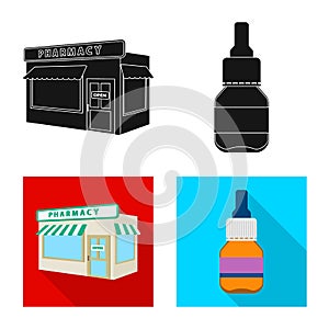 Isolated object of retail and healthcare icon. Set of retail and wellness stock vector illustration.