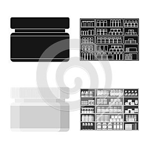 Isolated object of retail and healthcare icon. Set of retail and wellness stock vector illustration.