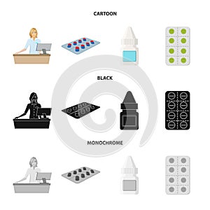 Isolated object of retail and healthcare icon. Set of retail and wellness vector icon for stock.