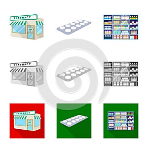Isolated object of retail and healthcare icon. Set of retail and wellness vector icon for stock.