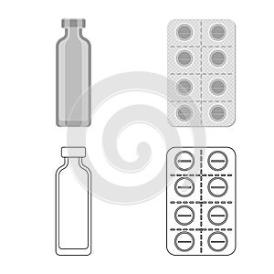 Isolated object of retail and healthcare logo. Collection of retail and wellness stock symbol for web.