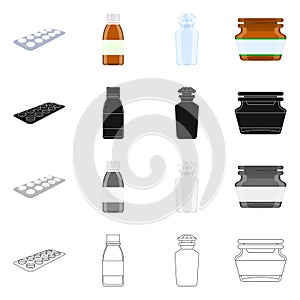 Isolated object of retail and healthcare logo. Collection of retail and wellness stock vector illustration.