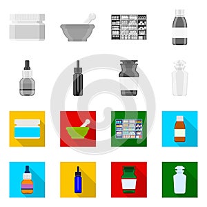 Isolated object of retail and healthcare logo. Collection of retail and wellness vector icon for stock.