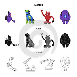 Isolated object of robot and factory icon. Collection of robot and space vector icon for stock.