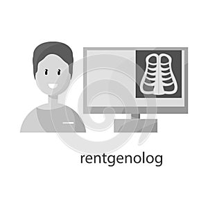 Isolated object of roentgenology and physician icon. Collection of roentgenology and diagnosis stock symbol for web.