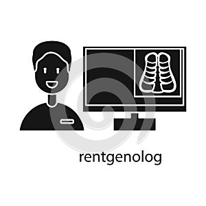 Isolated object of roentgenology and physician sign. Collection of roentgenology and diagnosis vector icon for stock.