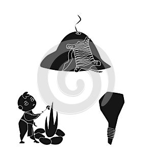 Isolated object of sapiens and development sign. Collection of sapiens and age stock vector illustration.