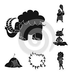 Isolated object of sapiens and development sign. Set of sapiens and age stock vector illustration.