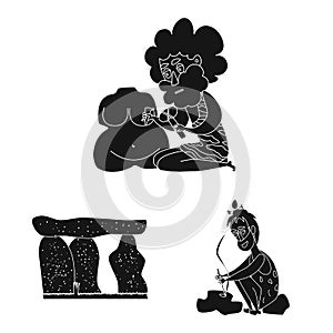 Isolated object of sapiens and development symbol. Collection of sapiens and age stock vector illustration.