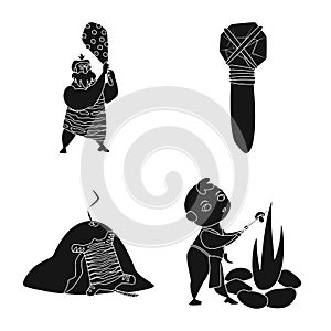 Isolated object of sapiens and development  symbol. Collection of sapiens and age vector icon for stock.