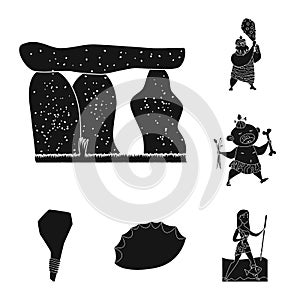 Isolated object of sapiens and development symbol. Set of sapiens and age vector icon for stock.