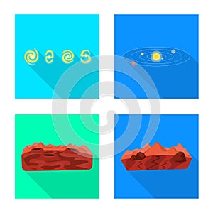 Isolated object of science and cosmic sign. Collection of science and technology vector icon for stock.