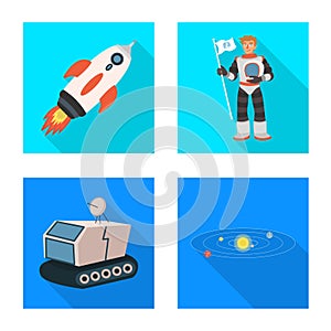 Isolated object of science and cosmic symbol. Collection of science and technology vector icon for stock.