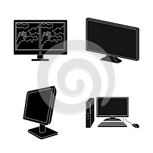 Isolated object of screen and computer icon. Set of screen and mockup vector icon for stock.