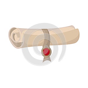 Isolated object of scroll and aged symbol. Set of scroll and paper stock vector illustration.