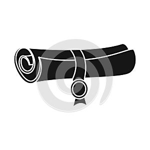 Isolated object of scroll and aged symbol. Set of scroll and paper vector icon for stock.