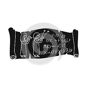Isolated object of scroll and papyrus icon. Collection of scroll and roll stock symbol for web.