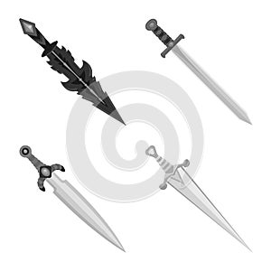 Isolated object of sharp and blade icon. Set of sharp and dagger stock vector illustration.