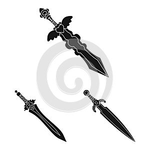 Isolated object of sharp and blade icon. Set of sharp and dagger stock vector illustration.