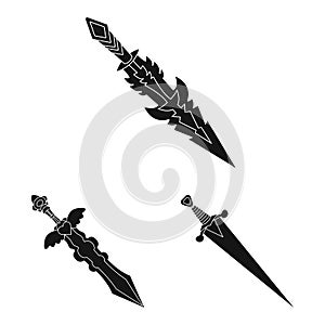 Vector illustration of sharp and blade logo. Collection of sharp and dagger stock symbol for web.