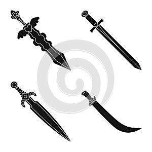 Isolated object of sharp and blade logo. Collection of sharp and dagger vector icon for stock.