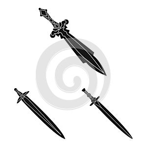 Vector illustration of sharp and blade sign. Set of sharp and dagger stock vector illustration.