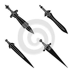 Isolated object of sharp and blade  logo. Set of sharp and dagger  vector icon for stock.