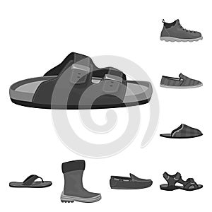 Isolated object of shoe and footwear sign. Set of shoe and foot vector icon for stock. photo