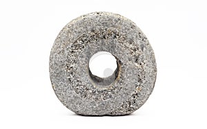 Isolated object shot of a stone wheel, the first invention made by a caveman.