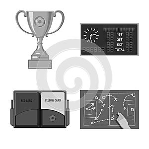 Isolated object of soccer and gear logo. Collection of soccer and tournament vector icon for stock.