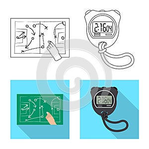 Isolated object of soccer and gear symbol. Set of soccer and tournament vector icon for stock.