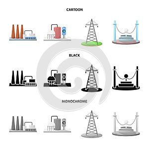 Isolated object of source and environment sign. Set of source and bio vector icon for stock.