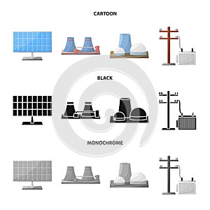 Isolated object of source and environment sign. Set of source and bio vector icon for stock.
