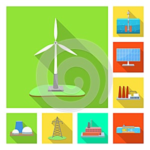 Isolated object of source and environment sign. Set of source and bio vector icon for stock.