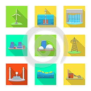 Isolated object of source and environment symbol. Collection of source and bio vector icon for stock.