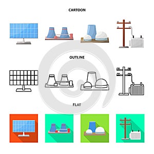 Isolated object of source and environment symbol. Set of source and bio vector icon for stock.