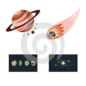 Isolated object of space and galaxy icon. Collection of space and travels vector icon for stock.