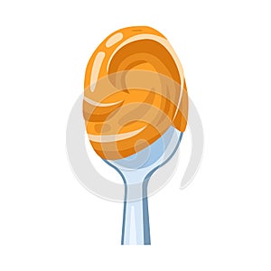 Isolated object of spoon and peanut icon. Set of spoon and butter stock vector illustration.