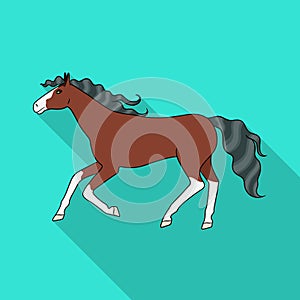 Isolated object of steed and brown sign. Set of steed and gallop stock vector illustration.