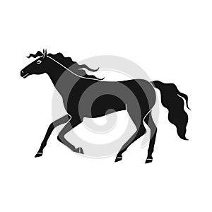 Isolated object of steed and brown symbol. Set of steed and gallop stock symbol for web.