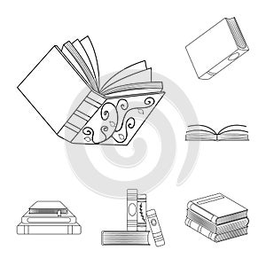 Isolated object of study and literature icon. Set of study and source stock symbol for web.