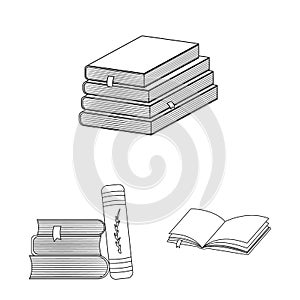 Isolated object of study and literature icon. Set of study and source stock vector illustration.